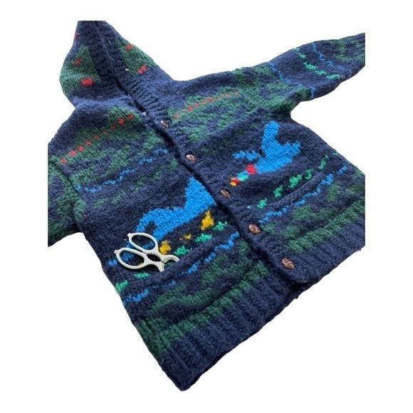 FAB Chunky Knit Wool Sweater With Goose Pattern - Size Small - Picture 6 of 10